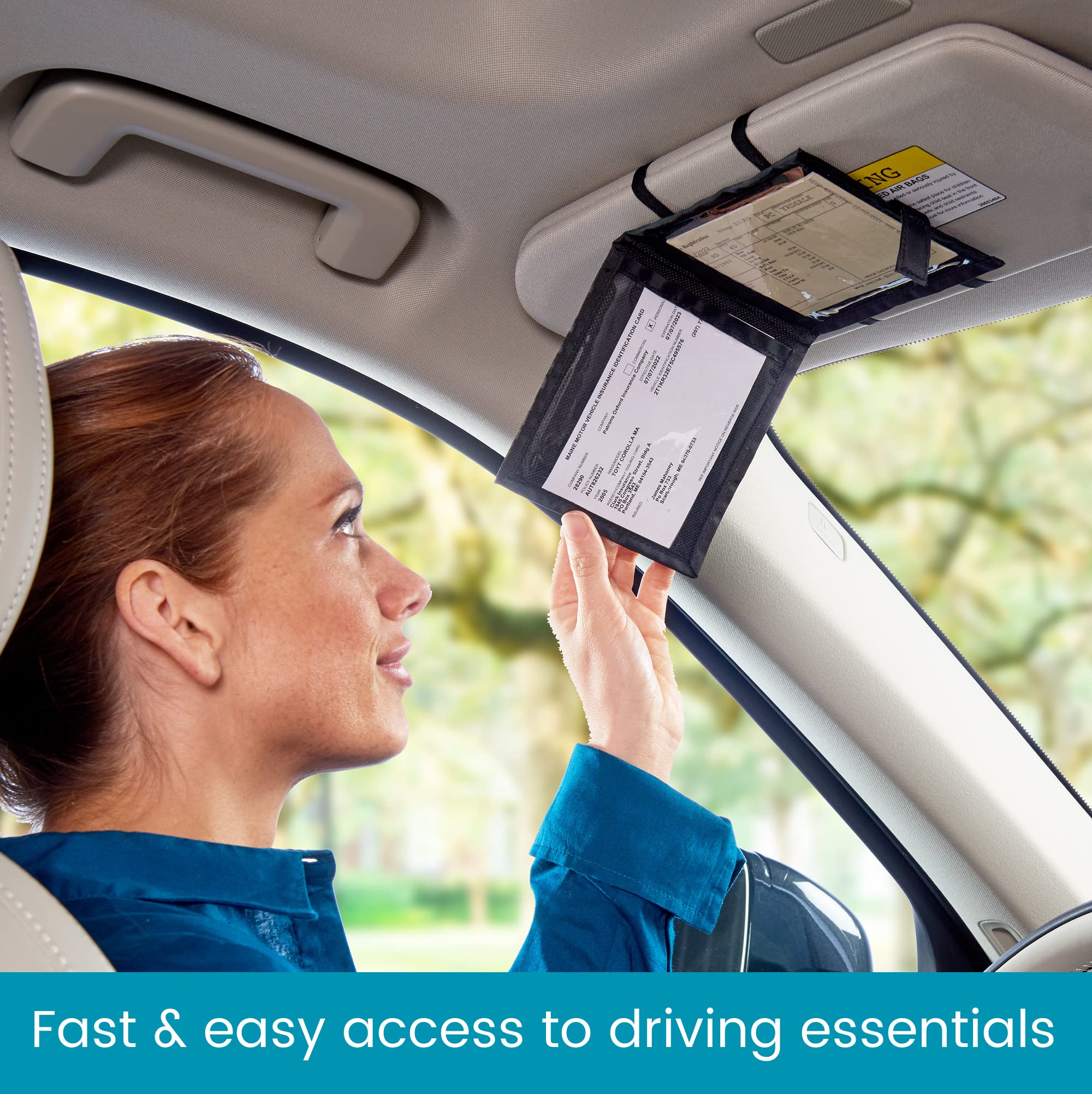 High Road 10-Pack Car Sun Visor Registration and Insurance Card Holder for Trucks and Cargo Vans with 2 Hidden Clear Vinyl Pockets - Image 4