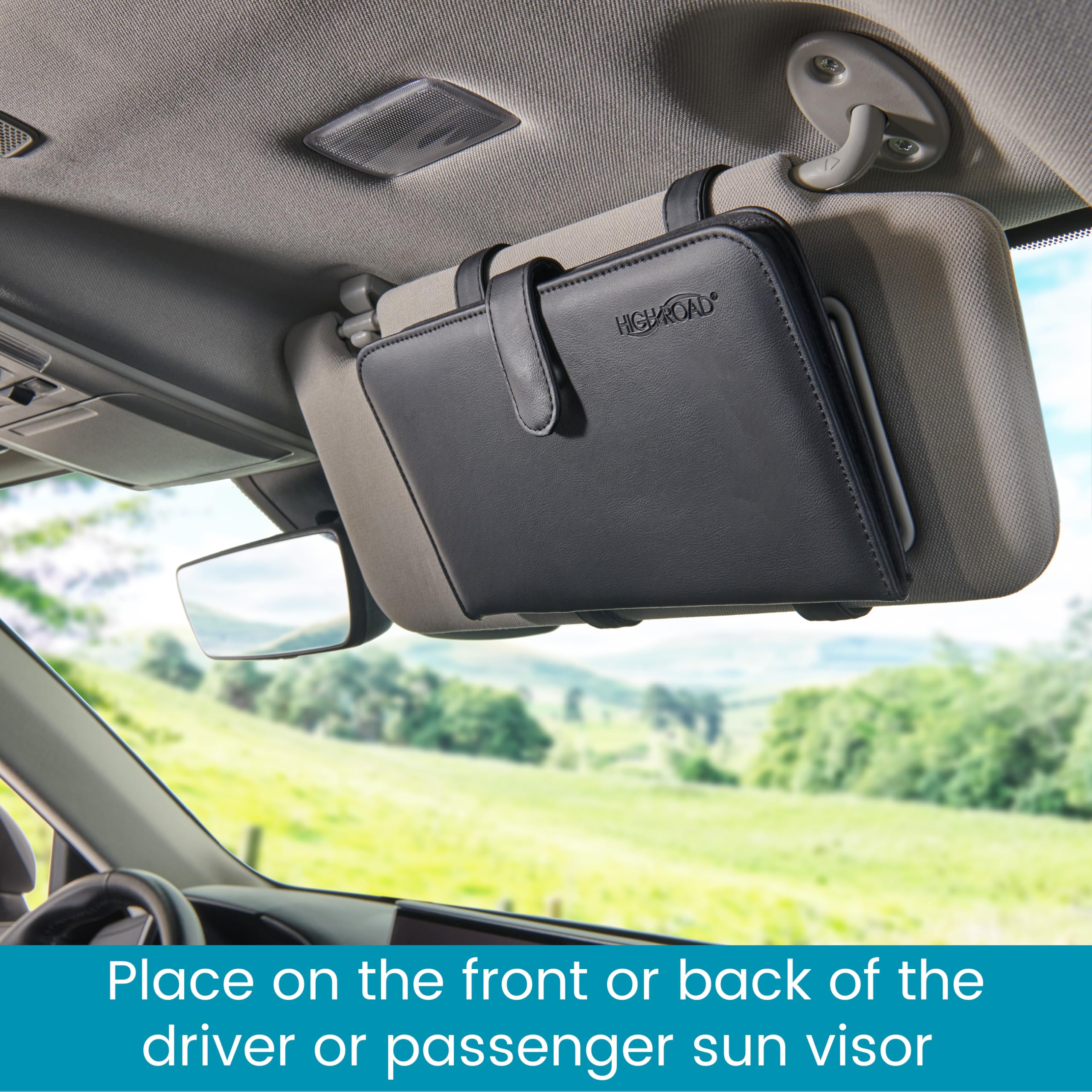 High Road Car Document Holder - Registration and Insurance Card Holder and Car Visor Organizer with 6 Clear Pockets and Pen Loop for Driving Documents, Cards and Paperwork - Image 4