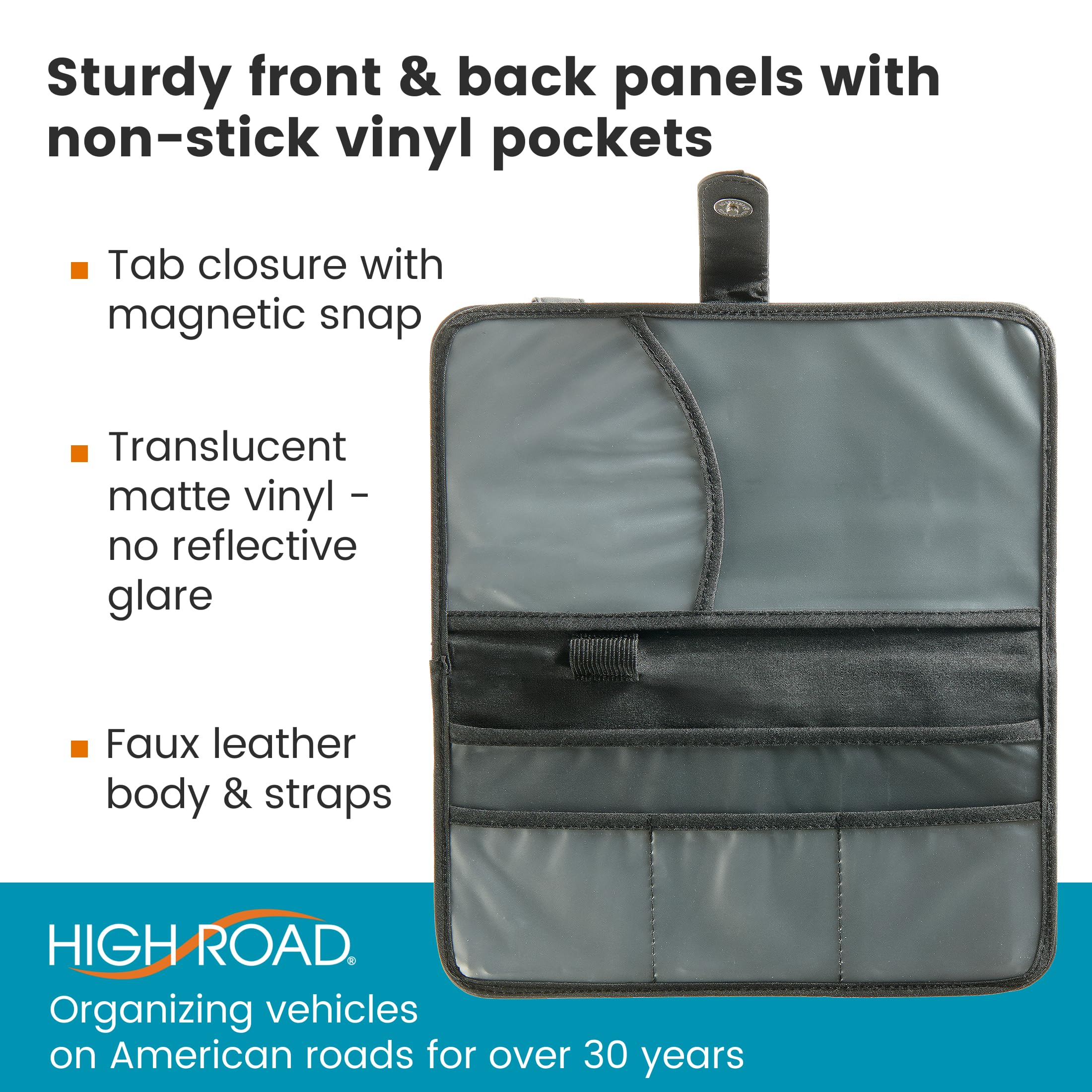 High Road Car Document Holder - Registration and Insurance Card Holder and Car Visor Organizer with 6 Clear Pockets and Pen Loop for Driving Documents, Cards and Paperwork - Image 5