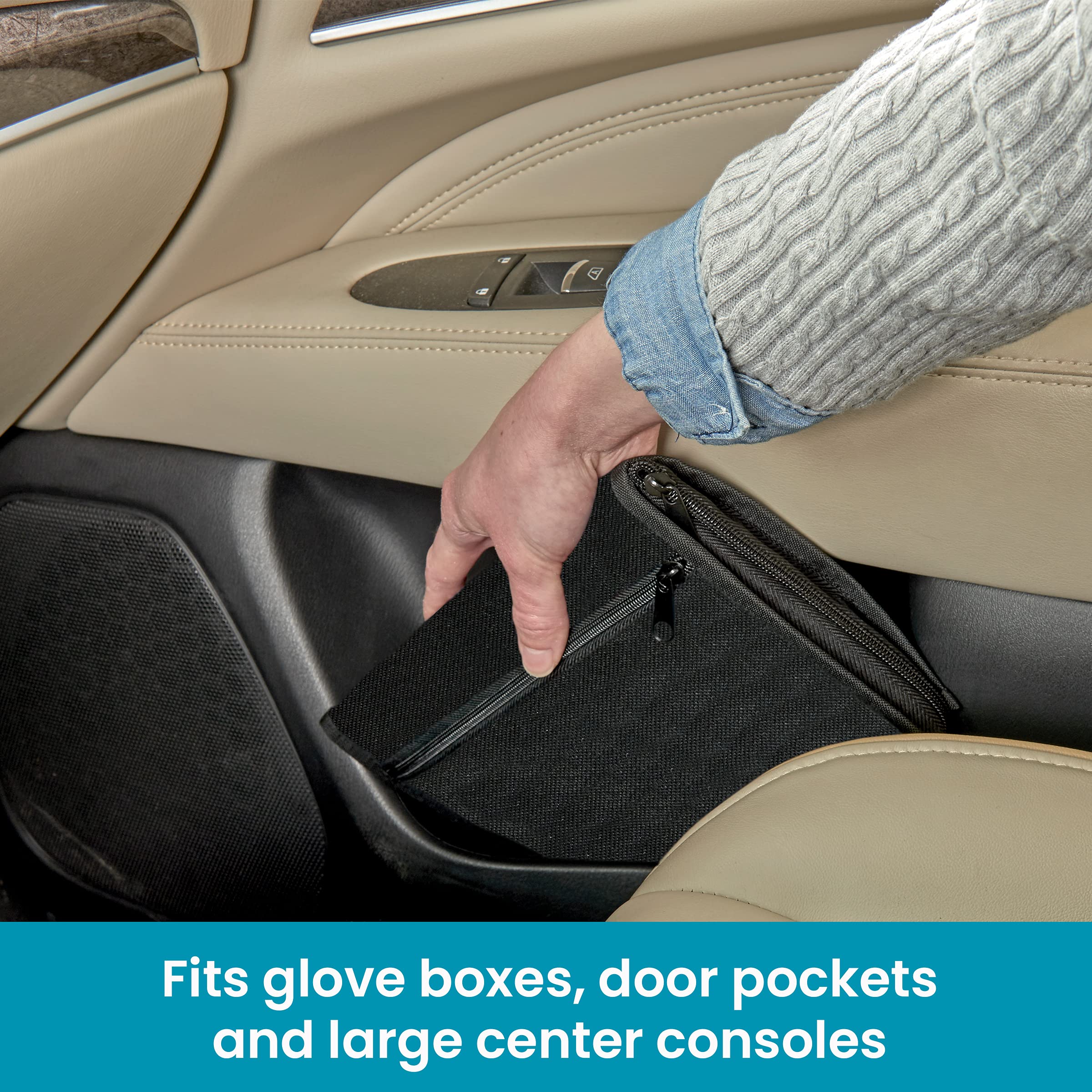 High Road Car Glove Box Organizer, Registration and Insurance Document Holder and Car Manual Holder with Flexible Secure Zippered Case and Note Pad - Image 5