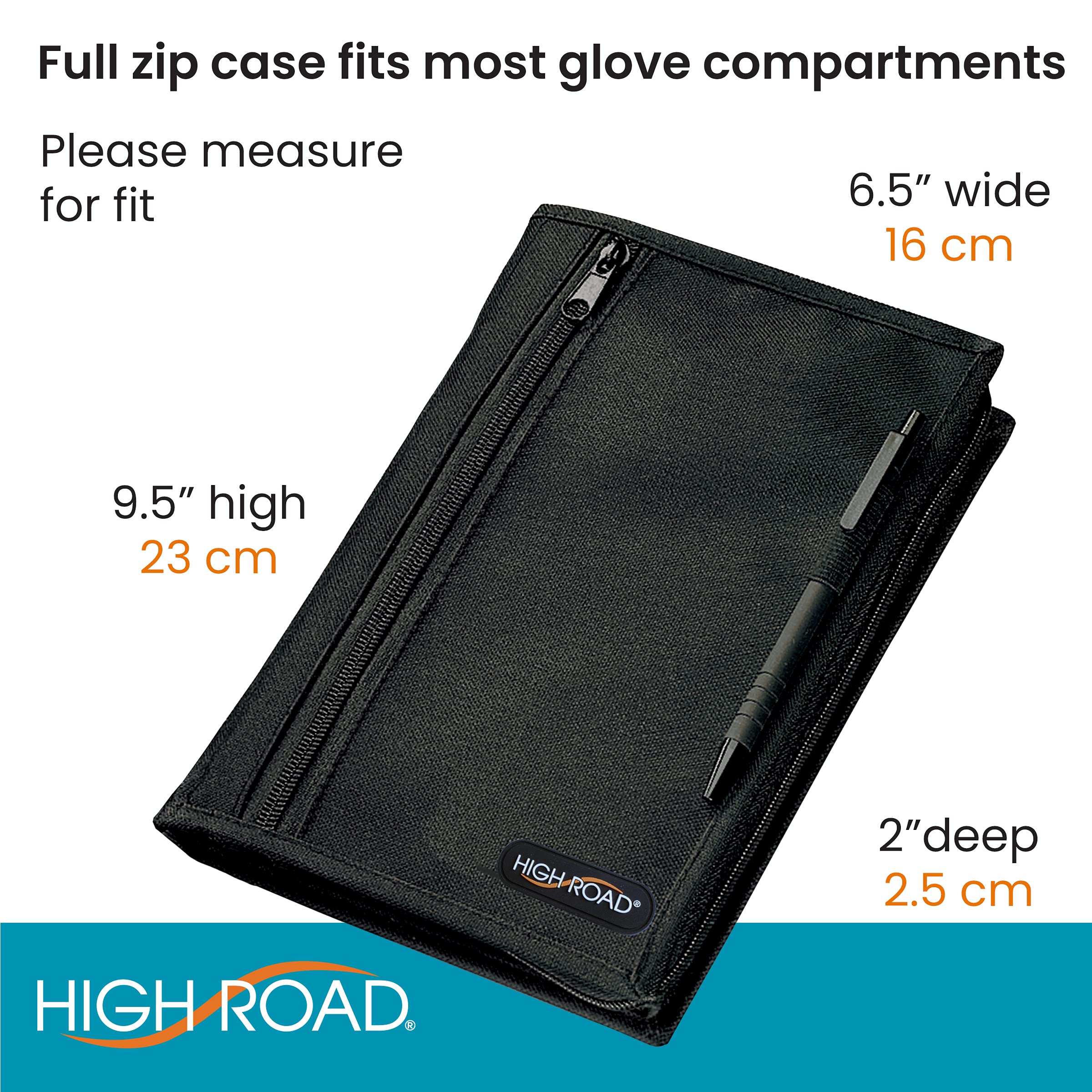 High Road Car Glove Box Organizer, Registration and Insurance Document Holder and Car Manual Holder with Flexible Secure Zippered Case and Note Pad - Image 7