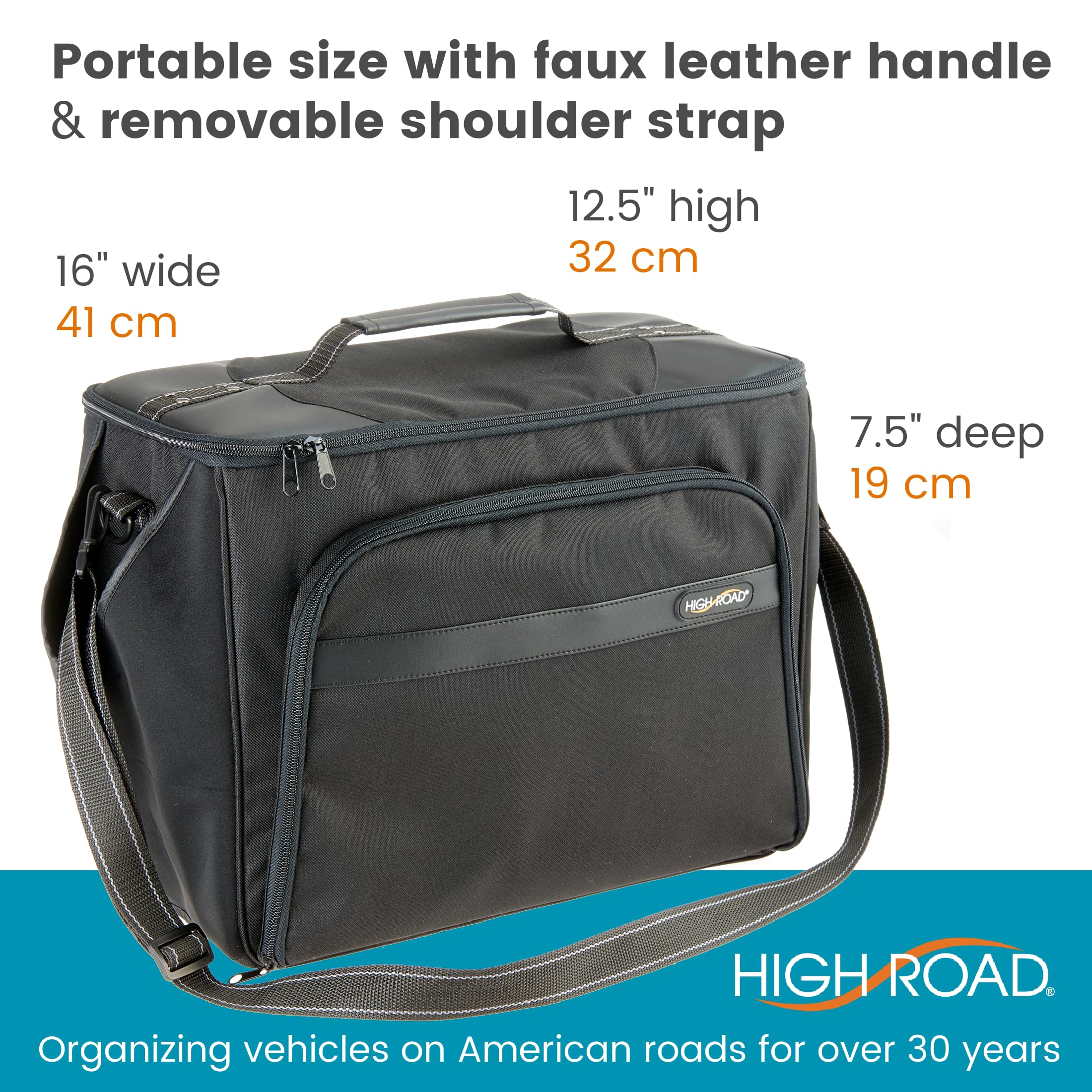 High Road Car Office Organizer - Front Seat Organizer with Desk Supplies Compartment, Laptop Sleeve, 2 Bottle Holders, Storage Cover and Padded Shoulder Strap for Cars, Trucks and Patrol Vehicles - Image 6