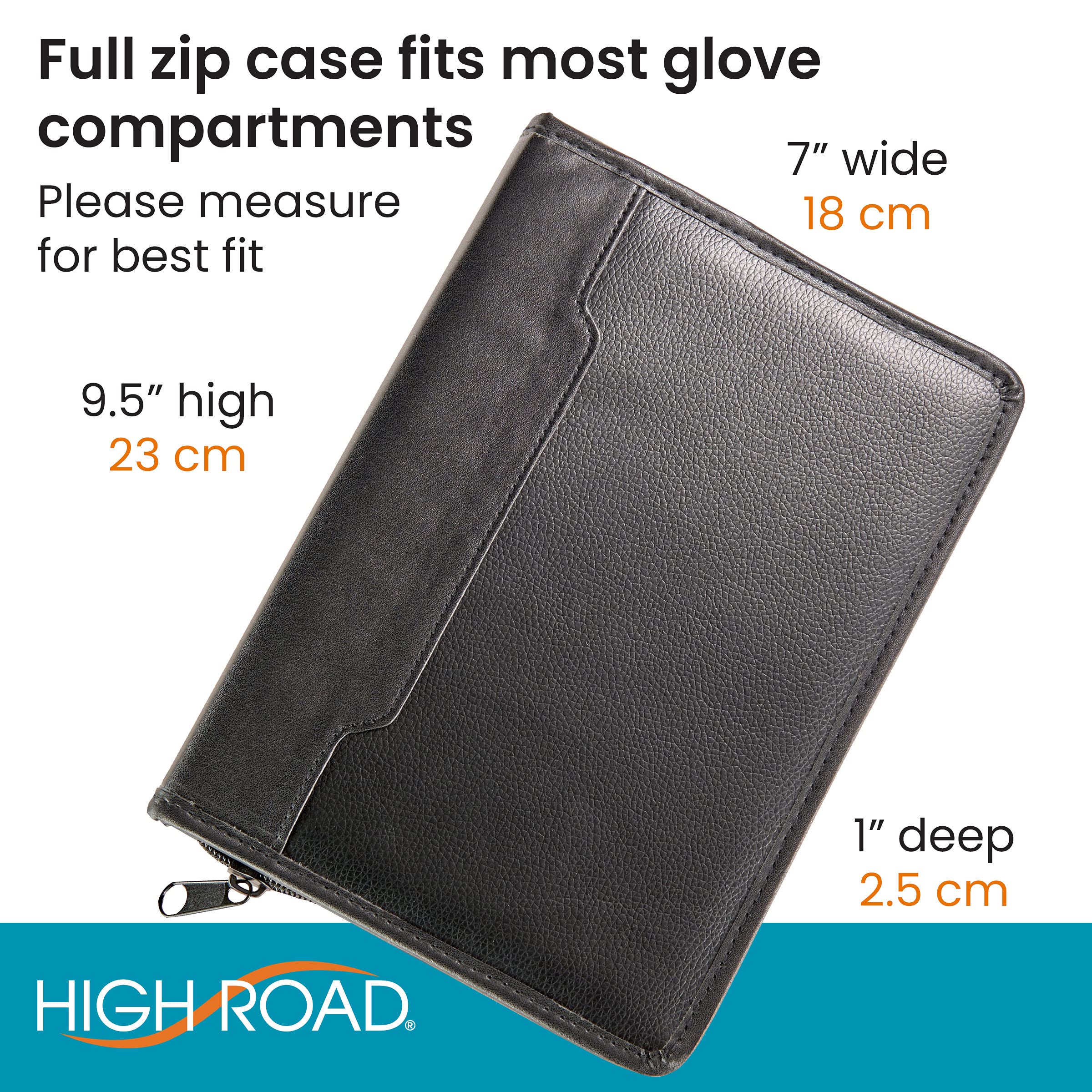 High Road Car Owners Manual Case and Glove Compartment Document Holder - Pebbled Faux Leather Glove Box Organizer for Car, SUV, Truck - Image 6