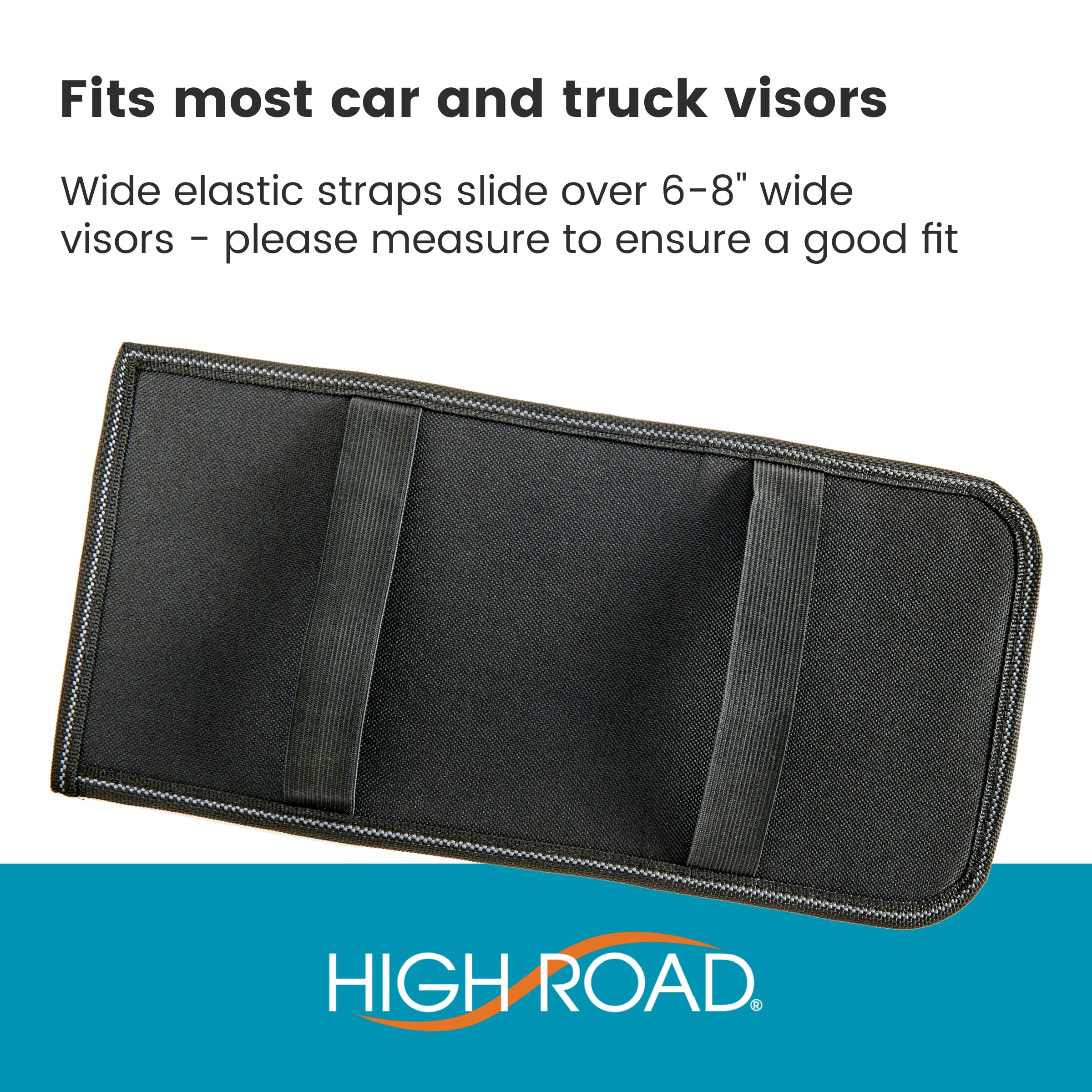 High Road Car Sun Visor Organizer with Hidden Auto Registration and Insurance Holder, Car Visor Mirror and Grip Band Storage Panel for Sunglasses and Driving Essentials - Image 5