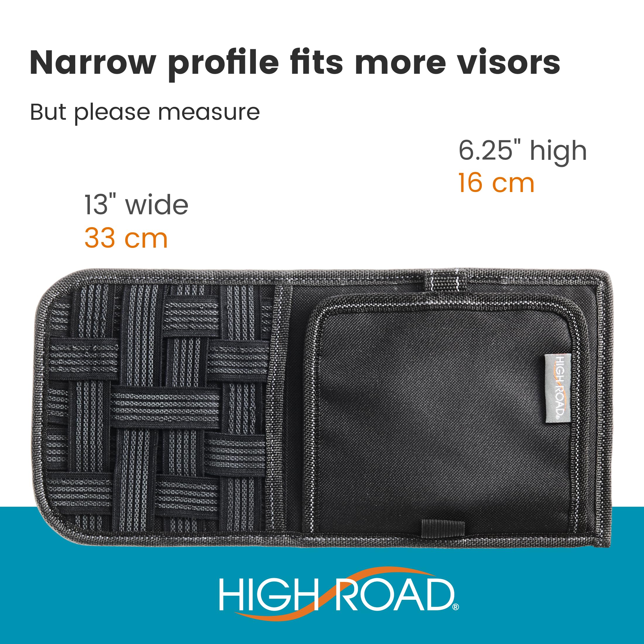 High Road Car Sun Visor Organizer with Hidden Auto Registration and Insurance Holder, Car Visor Mirror and Grip Band Storage Panel for Sunglasses and Driving Essentials - Image 6