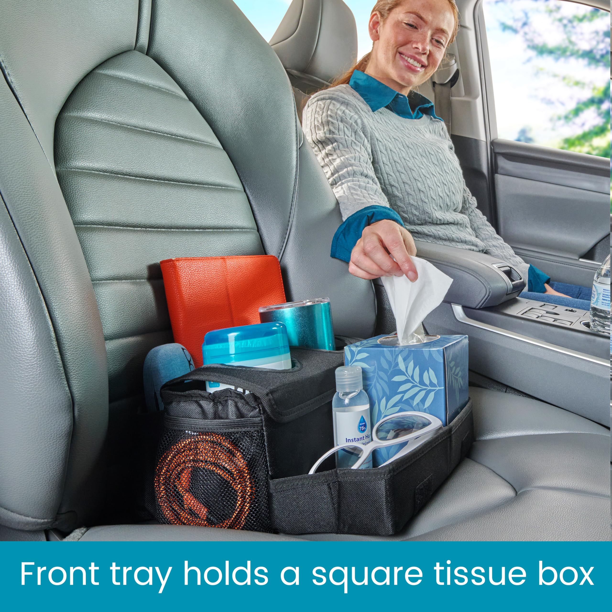 High Road CarHop Jr - Car Organizer with Cup Holders and Storage or Eating Tray for Car - Front Seat Organizer for Drivers and Back Seat Organizer for Kids and Adults - Image 7