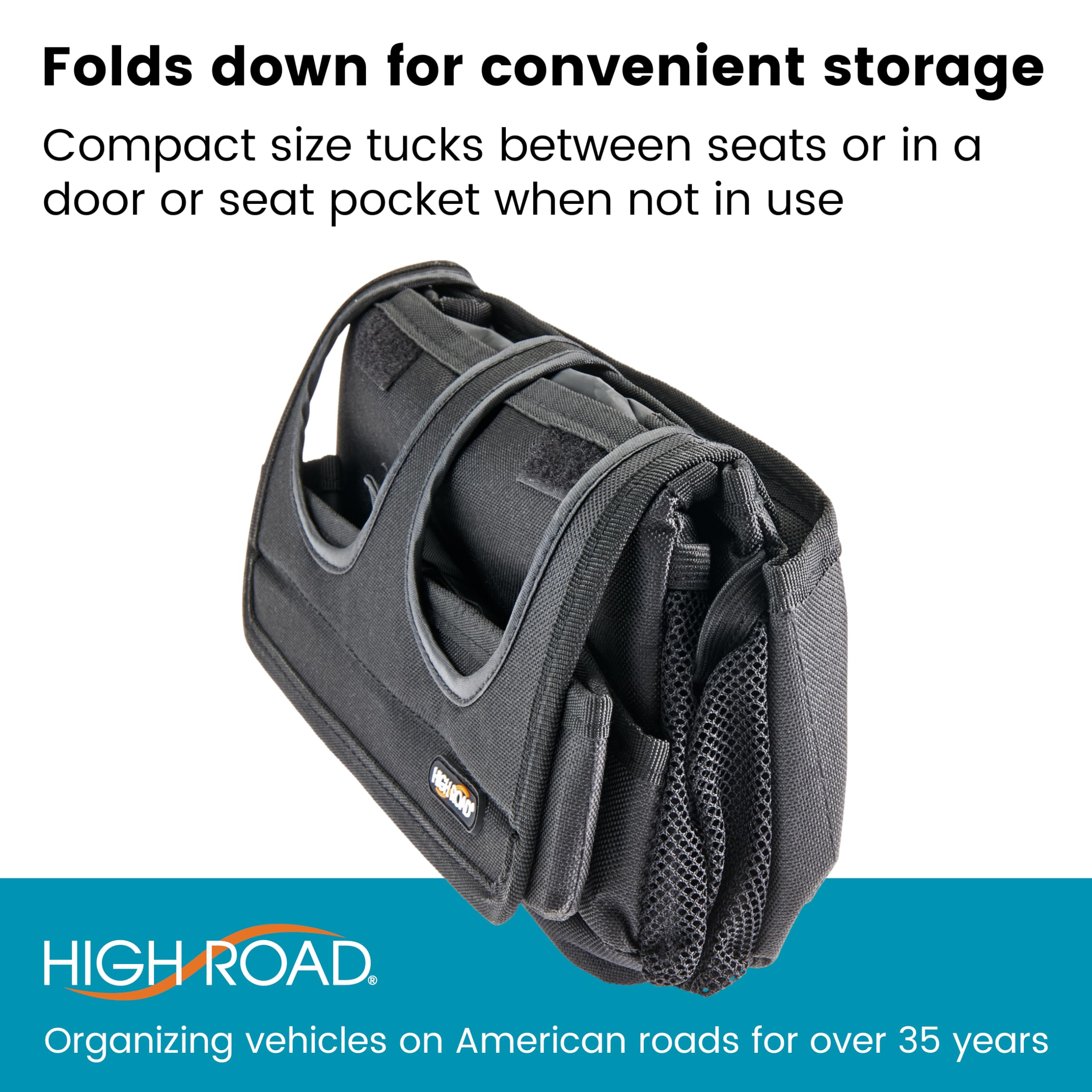 High Road CarHop Jr - Car Organizer with Cup Holders and Storage or Eating Tray for Car - Front Seat Organizer for Drivers and Back Seat Organizer for Kids and Adults - Image 8