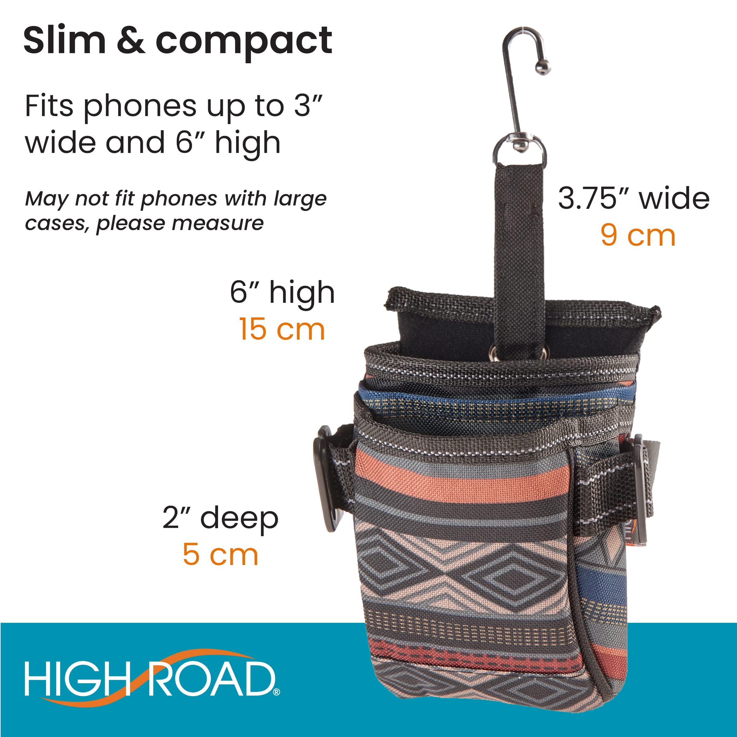 High Road DriverPockets Car Phone Holder Air Vent Pouch and Front Seat Organizer with 3 Pockets, Hanging Hooks and Charging Port (Southwest) - Image 7