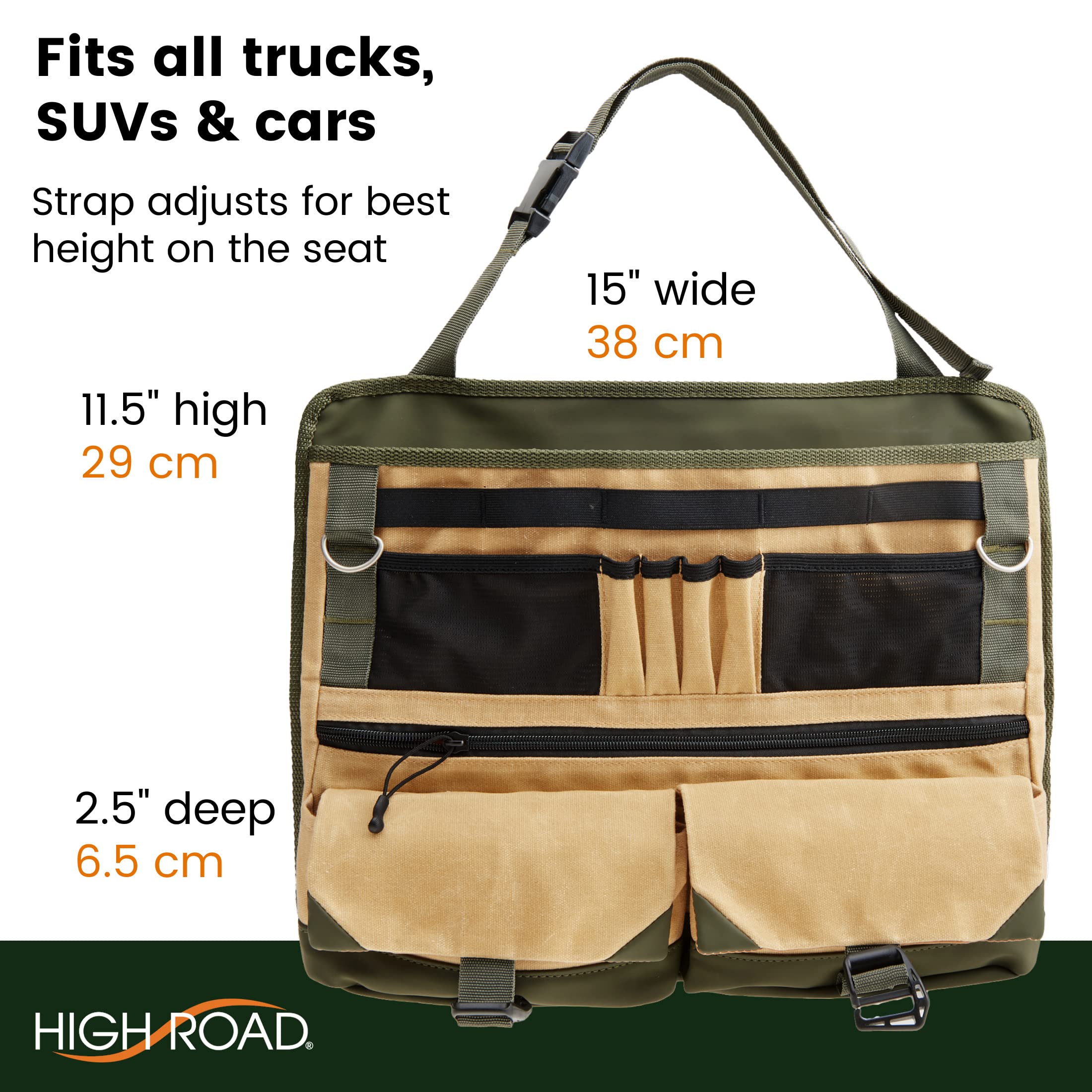 High Road Front Seat Organizer with Laptop Sleeve, Filing, Electronic and Work Supply Compartments, 12 pocket Car Office Passenger Seat Organizer - Image 6