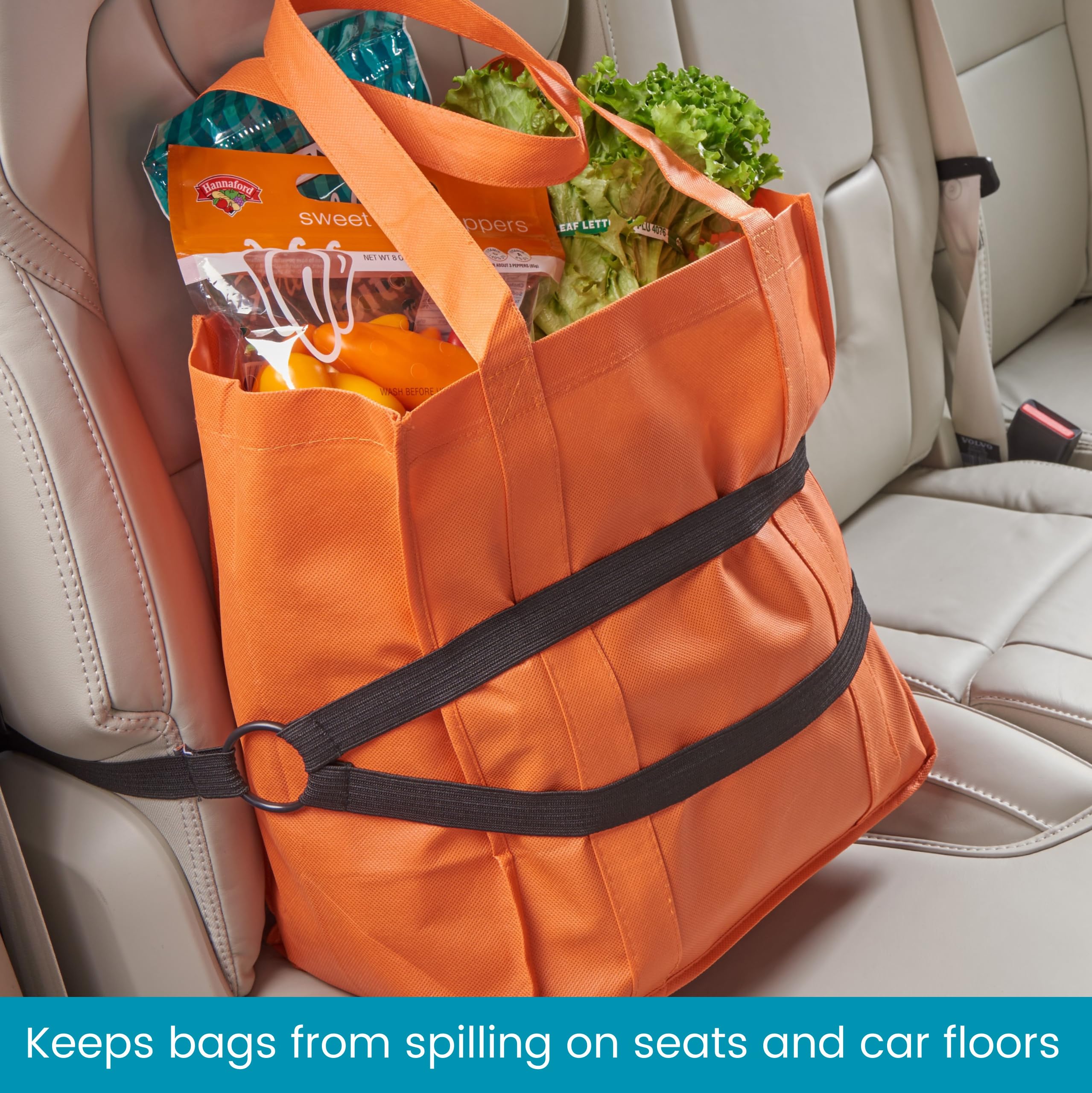 High Road HoldTight Car Purse Holder, Grocery Bag Holder and Package Strap for the Front Seat, Back Seat or Trunk - 2-pack - Image 3