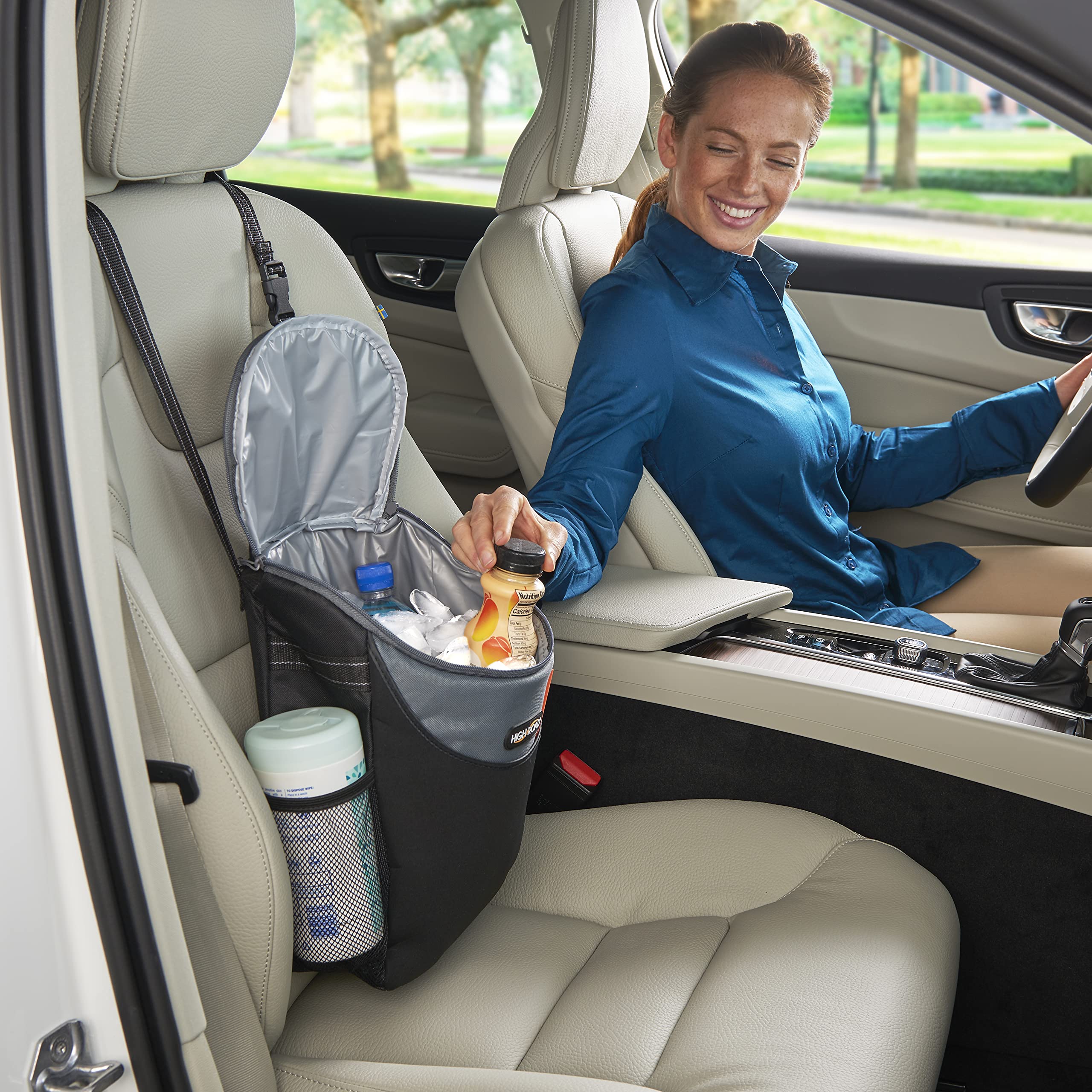 High Road SnackStash Soft Car Cooler Bag for Cold and Hot Food Transport - Insulated Backseat Cooler Bag for Car, SUV, Truck or Van - Portable Soft Cooler with Storage Pocket and Bottle Holders - Image 3