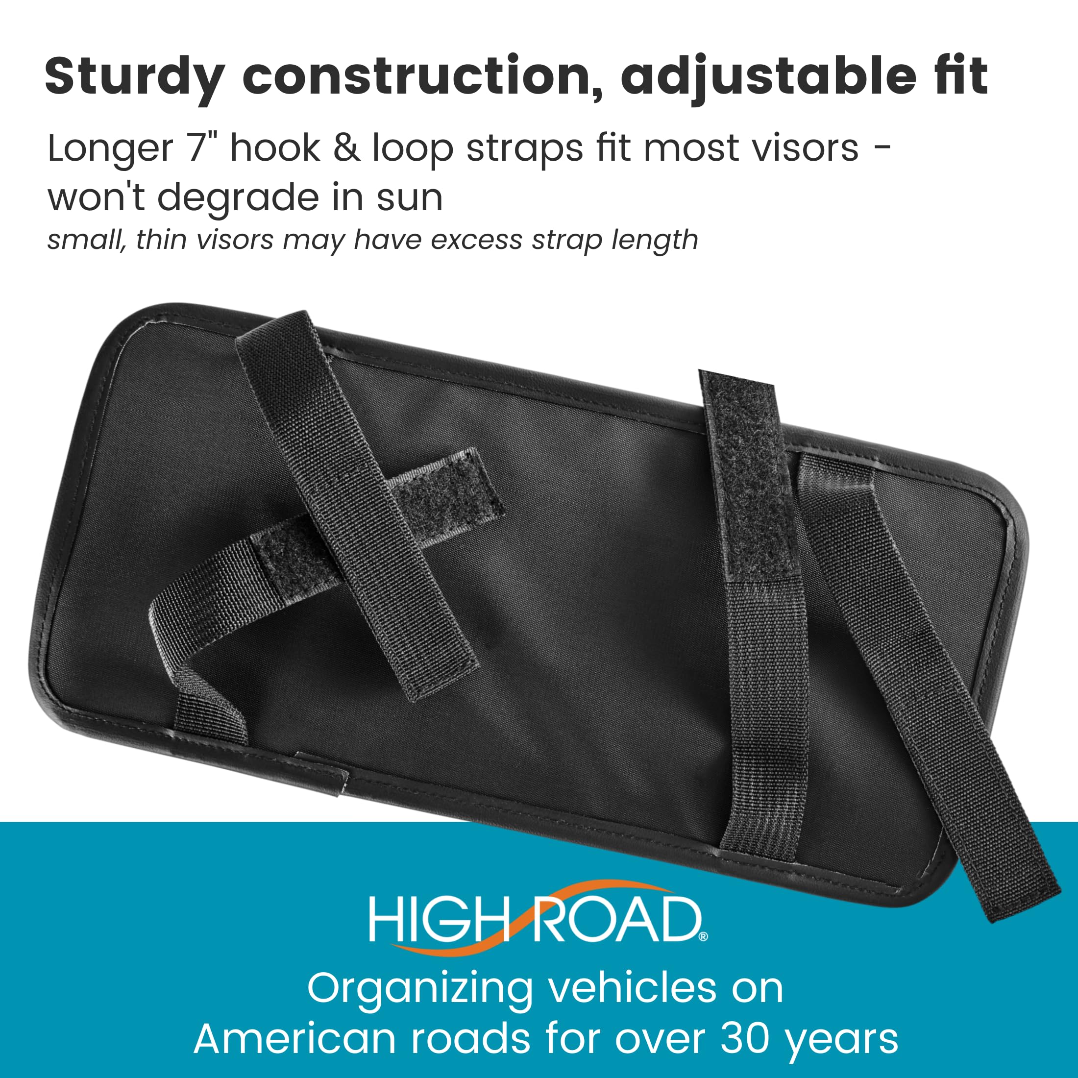 High Road Sun Visor Organizer with Sunglass Holder for Car - Faux Leather Glasses Holder for Car or Truck with Card Pockets and Zippered Compartment for Documents and Receipts - Image 6