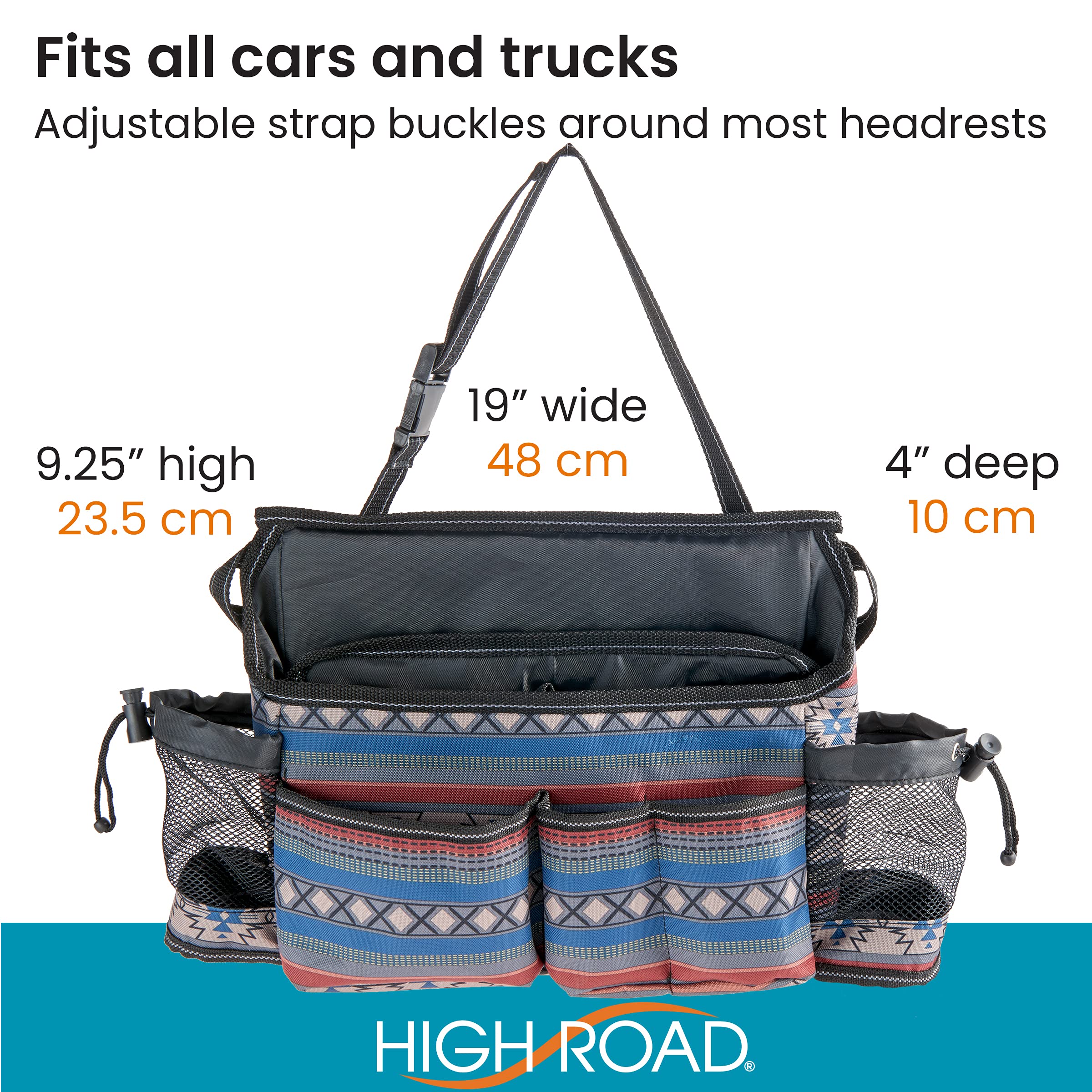 High Road SwingAway Front Seat Car Organizer for Daily Driving Essentials with Side Bottle and Cup Holders - Image 6