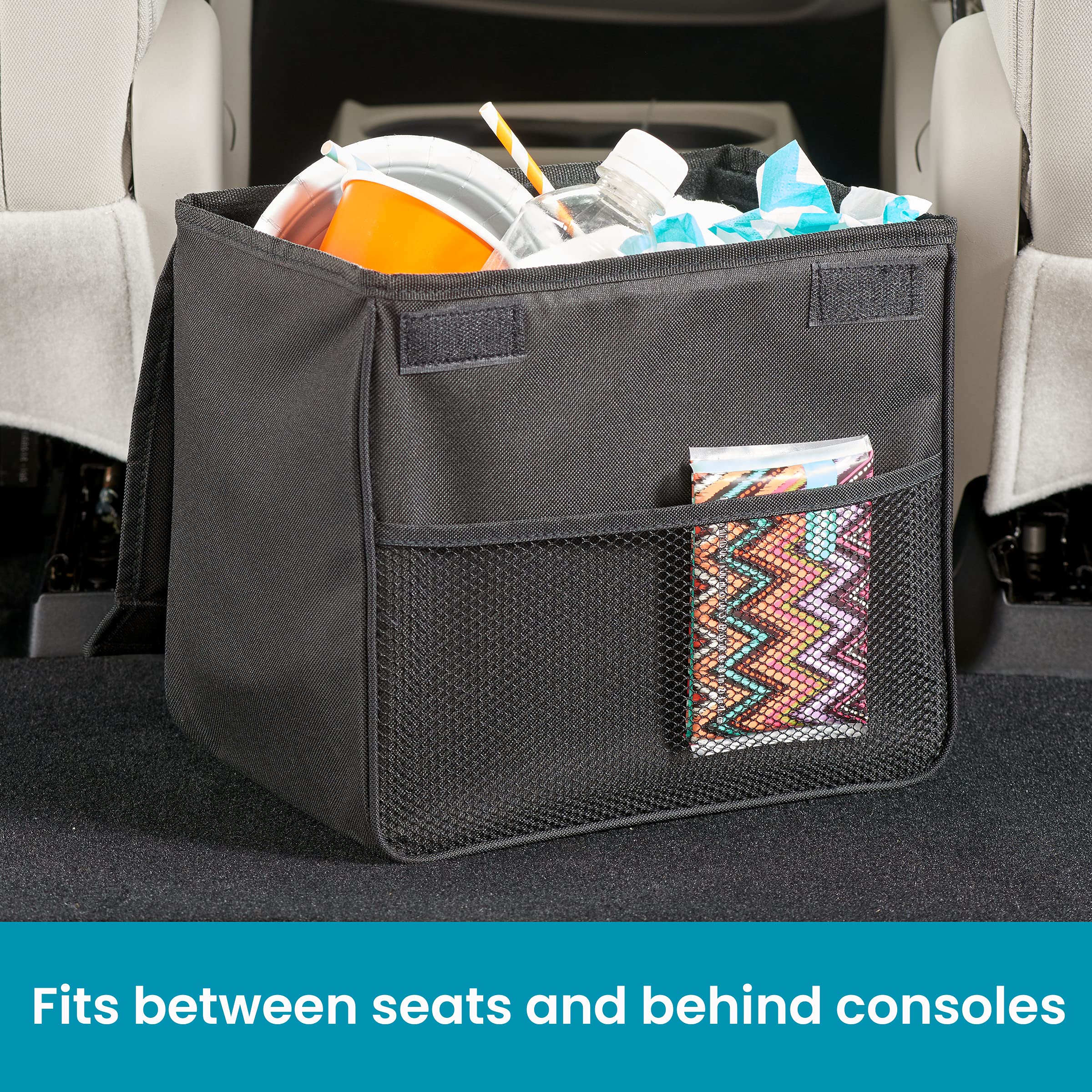 High Road TrashStand Weighted Car Trash Can with Lid and Removable Leakproof Liner - Universal Fit Behind Center Console in Back Seat - Holds 2 Gallons of Car Garbage - Image 7